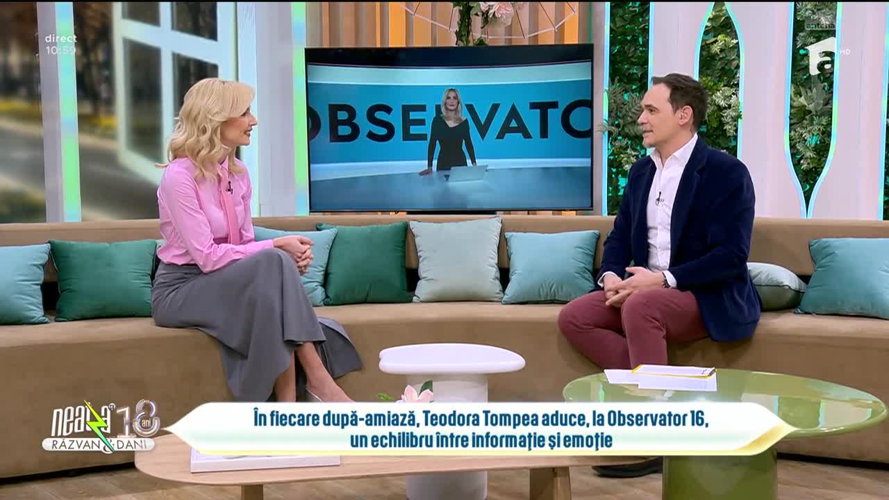 Super Neatza, 3 martie 2026. Teodora Tompea prezintă Observator 16, de luni p&acirc;nă vineri, la Antena 1
