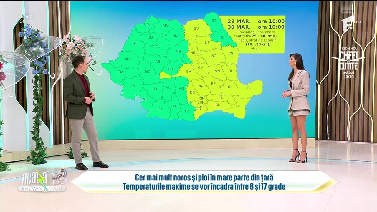 Super Neatza. Prognoza meteo cu Ramona Olaru: Temperaturile maxime se vor &icirc;ncadra &icirc;ntre 8 şi 17 grade