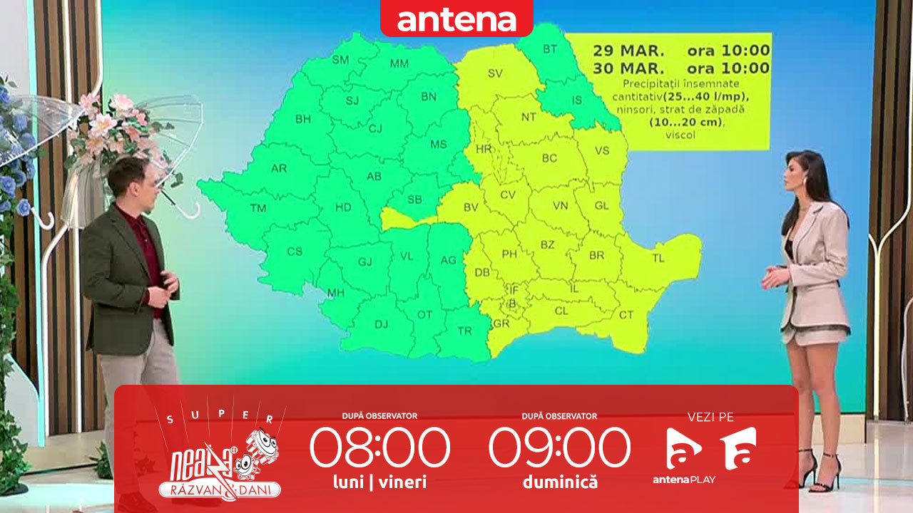 Super Neatza. Prognoza meteo cu Ramona Olaru: Temperaturile maxime se vor &icirc;ncadra &icirc;ntre 8 şi 17 grade