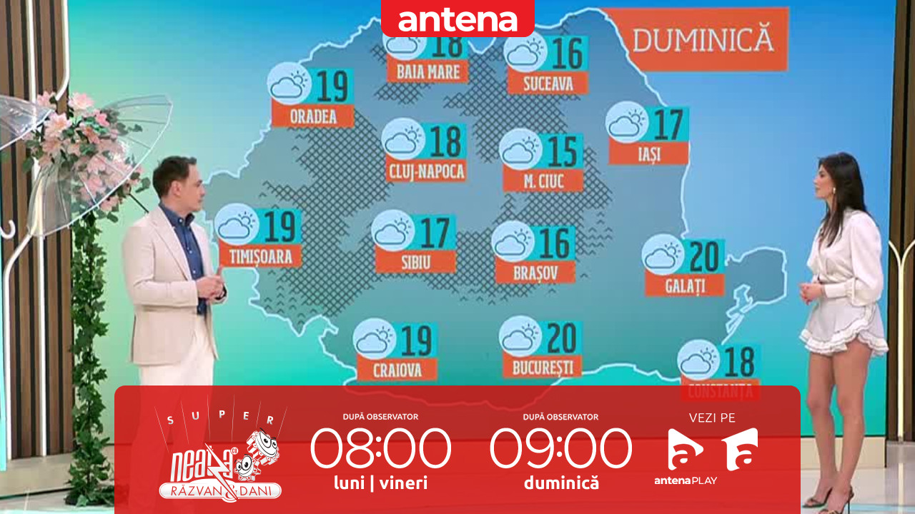 Super Neatza. Prognoza meteo cu Ramona Olaru: Cer acoperit, ploi cu aspect de aversă şi ninsori
