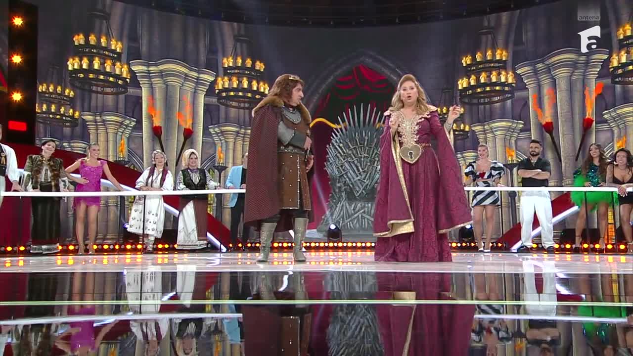 Bătălie pe veselie. Vasile Muraru și Valentina Fătu, moment super comic inspirat din Game of Thrones