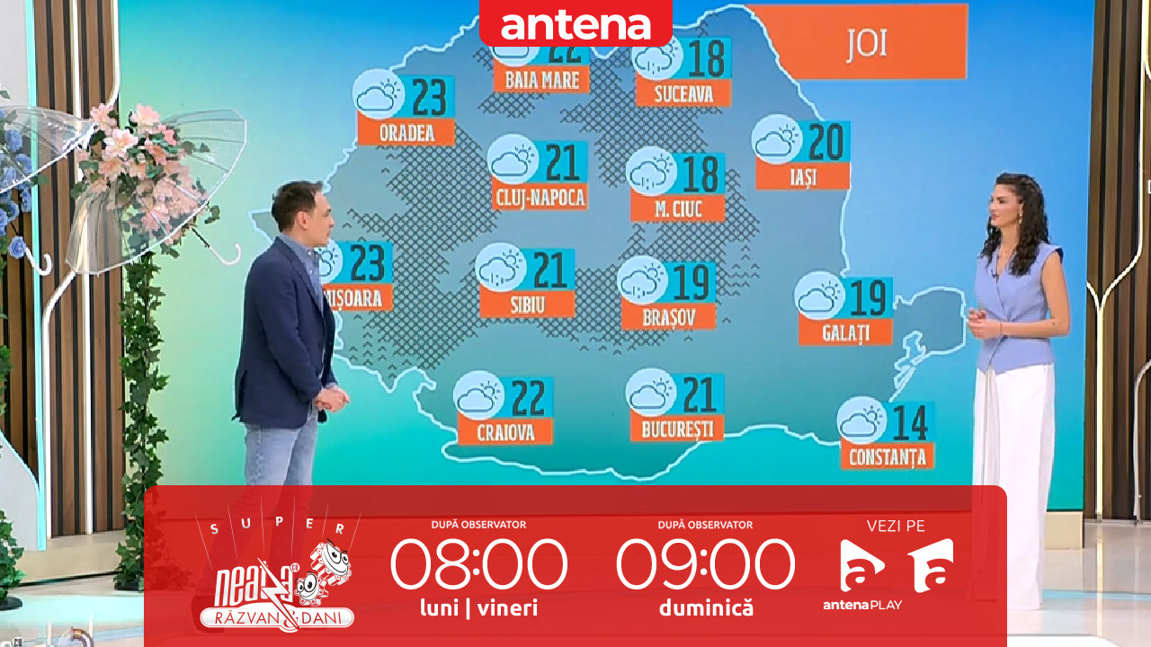 Super Neatza. Prognoza meteo cu Ramona Olaru: Vremea se &icirc;ncălzește &icirc;n toată țara, maxime de p&acirc;nă la 24 de grade