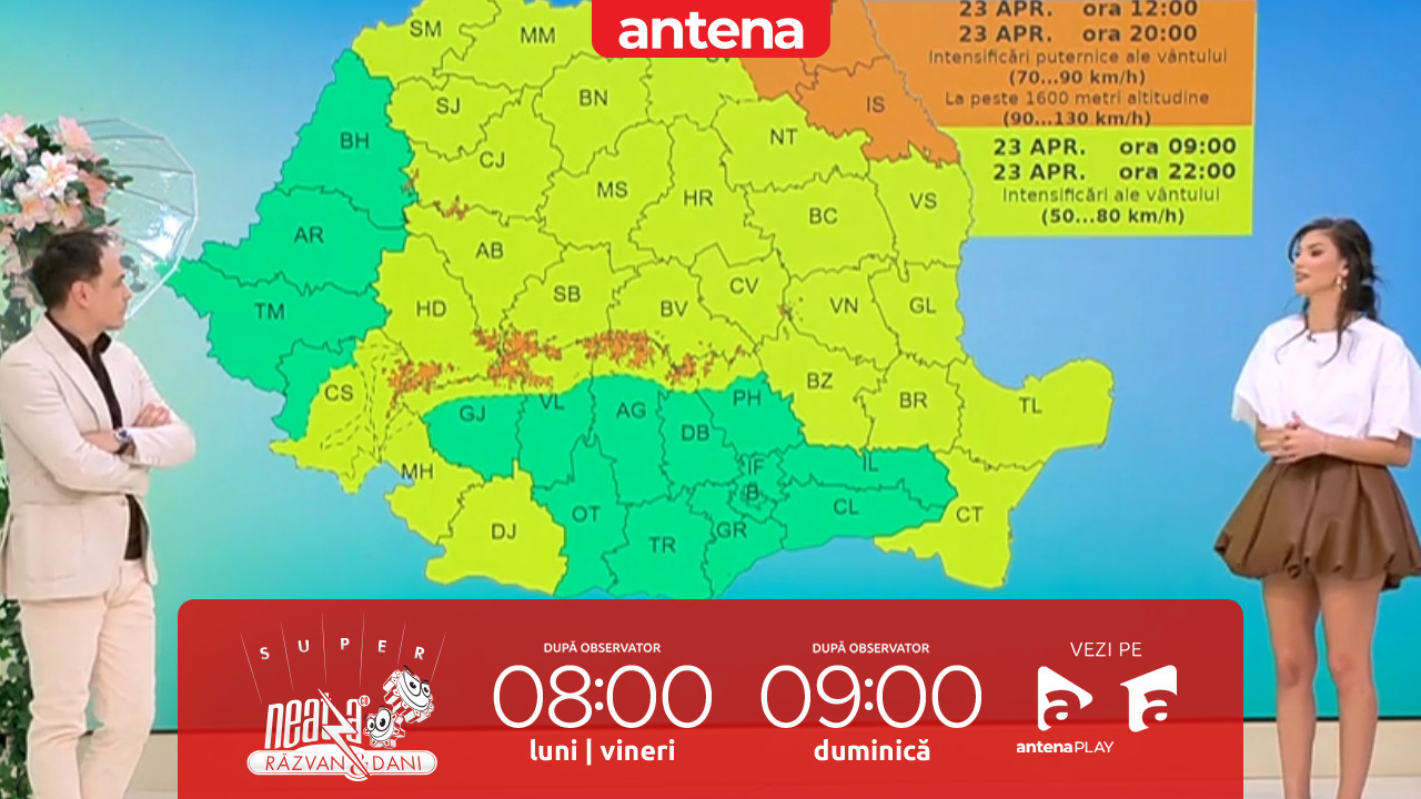 Super Neatza. Prognoza meteo cu Ramona Olaru: Vremea se &icirc;ncălzește! Maximele termice ajung p&acirc;nă la 20 de grade