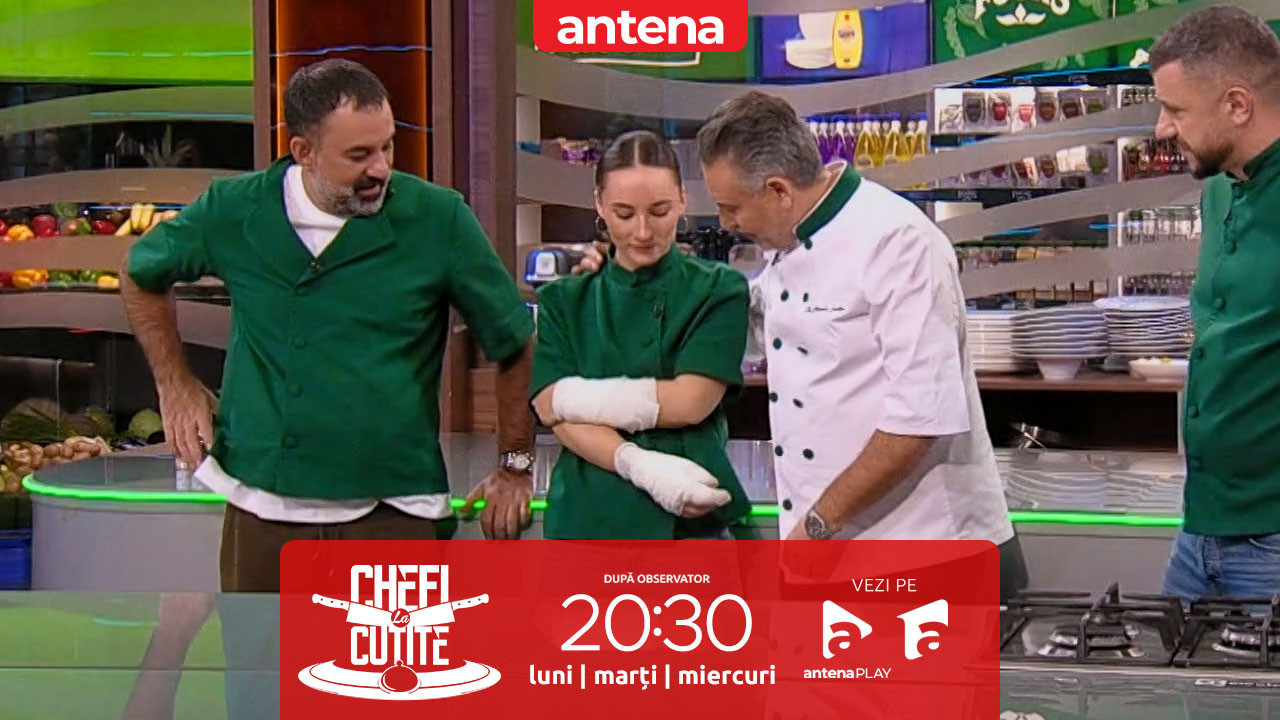 Chefi la cuțite | Sezonul 17. Marina Luca, cuțitul de aur din echipa verde, cu m&acirc;inile bandajate după ce s-a ars cu ulei &icirc;ncins!