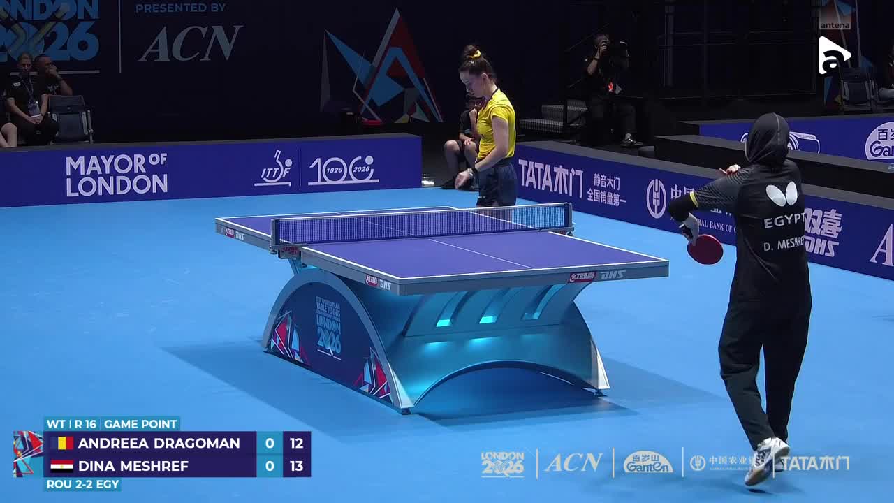 Campionatul Mondial de Tenis de masă | Londra 2026: Andreea Dragoman vs Dina Meshref