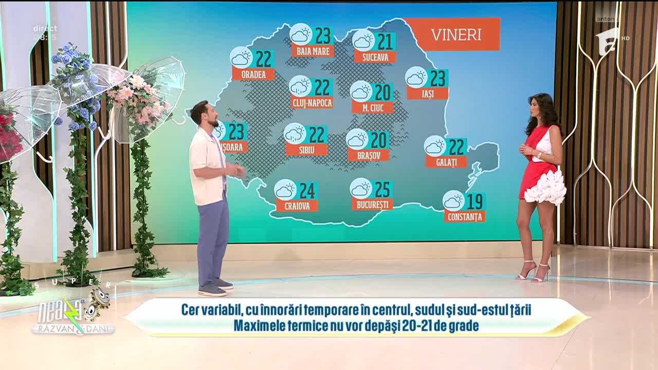 Super Neatza. Prognoza meteo cu Ramona Olaru: Cer variabil, cu &icirc;nnorări temporare &icirc;n centrul, sudul şi sud-estul țării