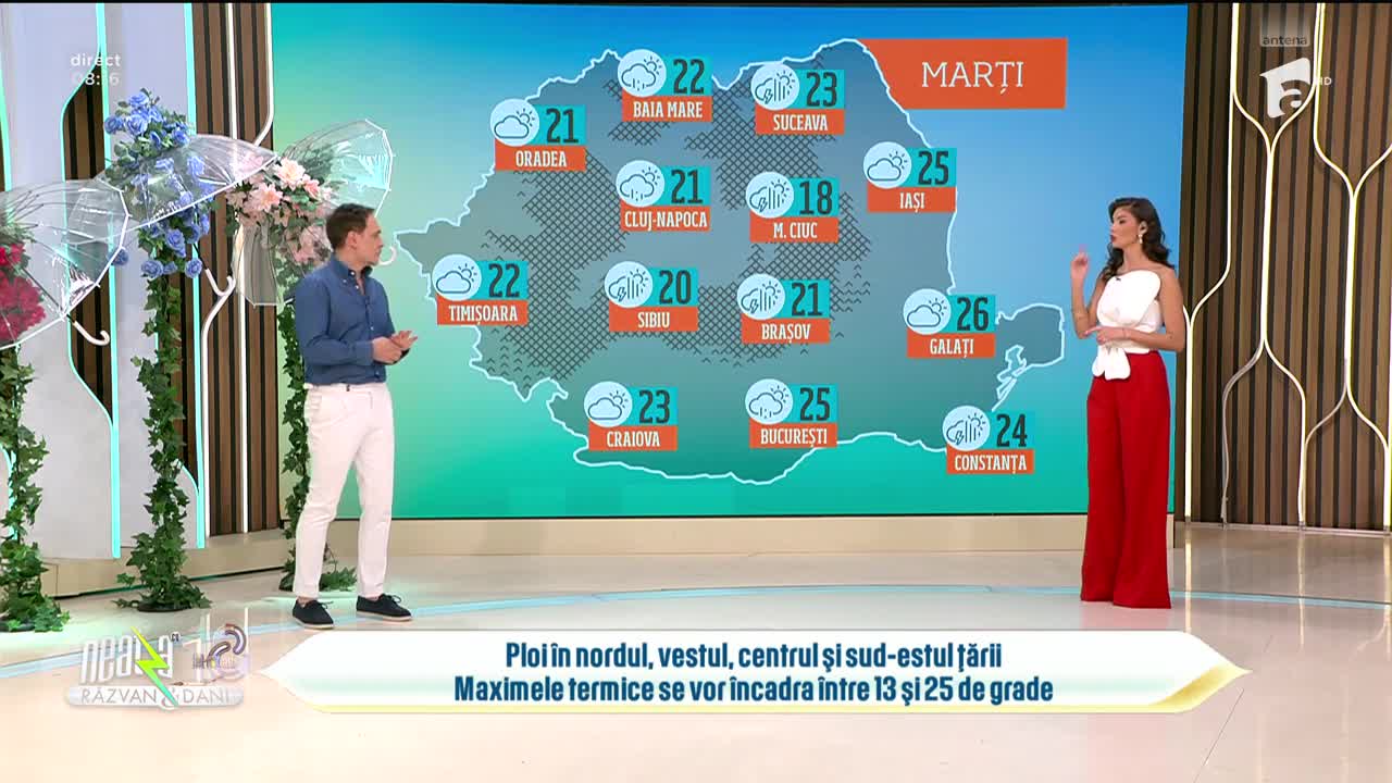 Super Neatza. Prognoza meteo cu Ramona Olaru: Maxime termice &icirc;ntre 13 și 25 de grade