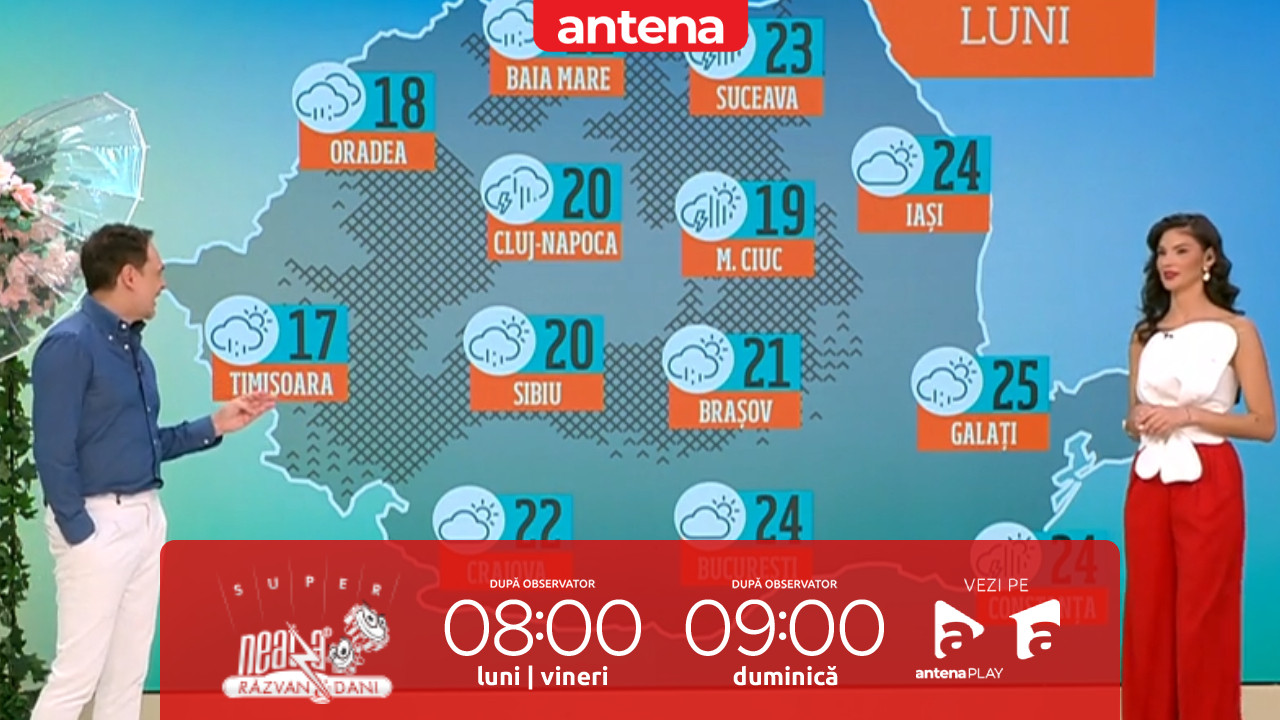 Super Neatza. Prognoza meteo cu Ramona Olaru: Maxime termice &icirc;ntre 13 și 25 de grade