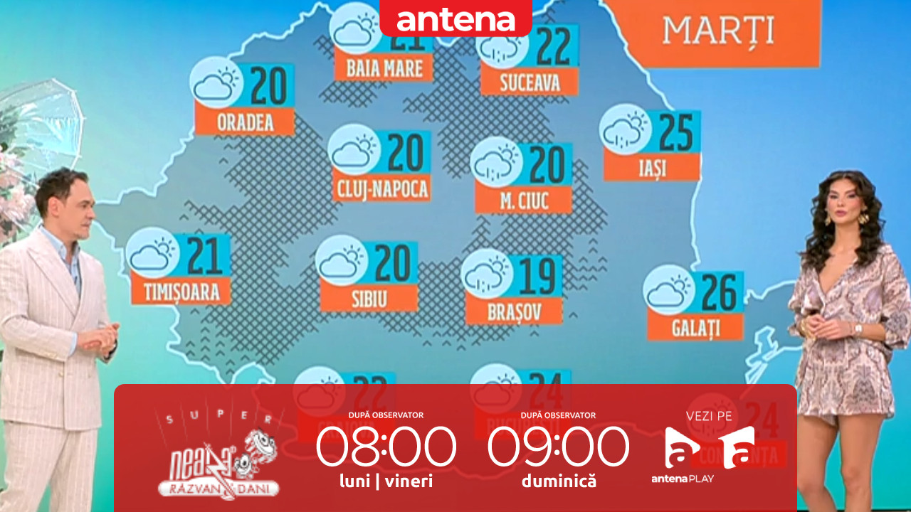 Super Neatza. Prognoza meteo cu Ramona Olaru: Cer variabil, cu temperaturi de p&acirc;nă la 26 de grade