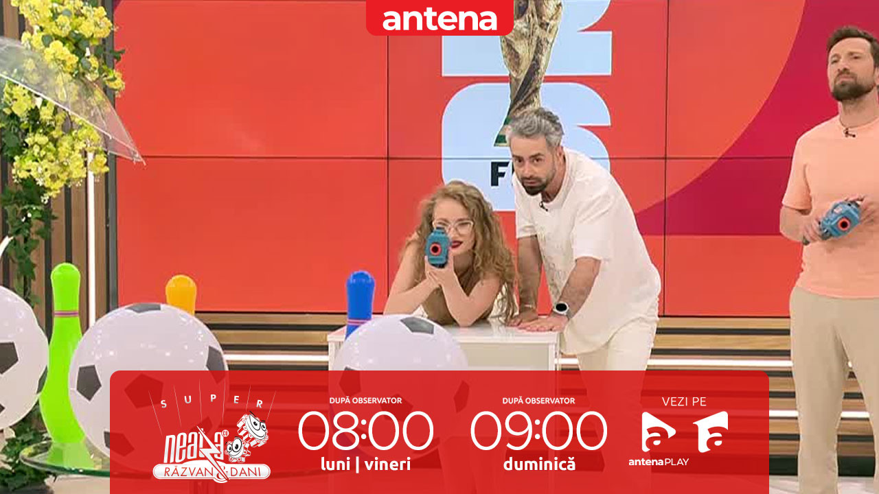 Super Neatza. Joc de tras la țintă, la "Miss Mondial: Fotbal pe tocuri", pentru Evelin, Antonia și Iulia