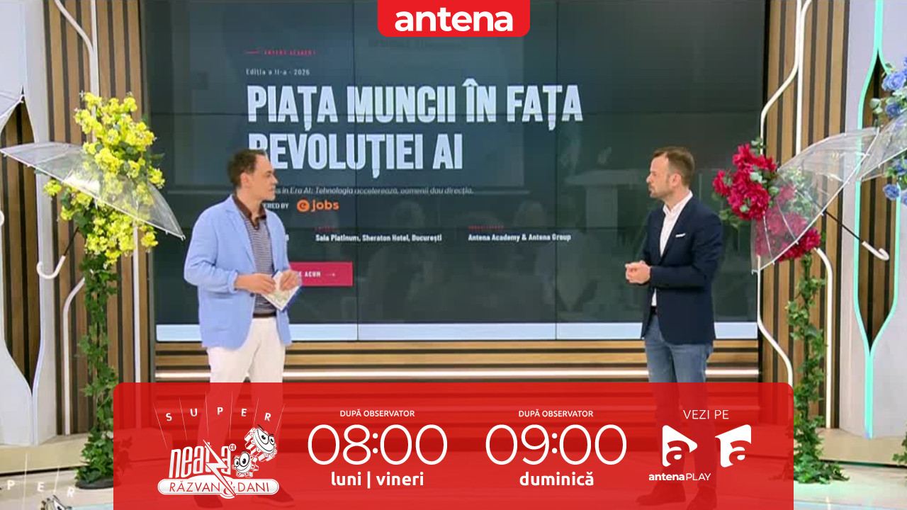 Super Neatza. Antena Academy și Antena Group organizează pe 4 iunie conferința &bdquo;Piața muncii &icirc;n fața revoluției AI&rdquo;