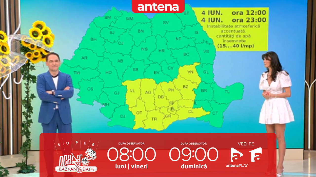 Super Neatza. Prognoza meteo cu Ramona Olaru: Vreme instabilă, centrul și nord-vestul țării