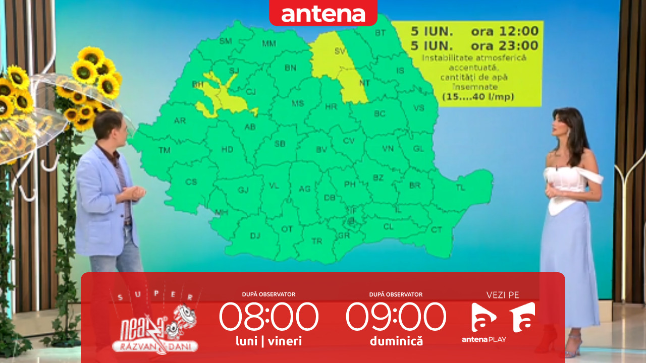 Super Neatza. Prognoza meteo cu Ramona Olaru: Vreme caldă cu maxime de p&acirc;nă la 29 de grade