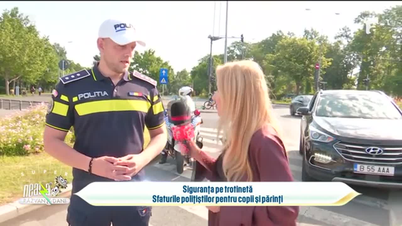 Super Neatza. Siguranța pe trotinetă. Sfaturile polițiștilor pentru copii și părinți