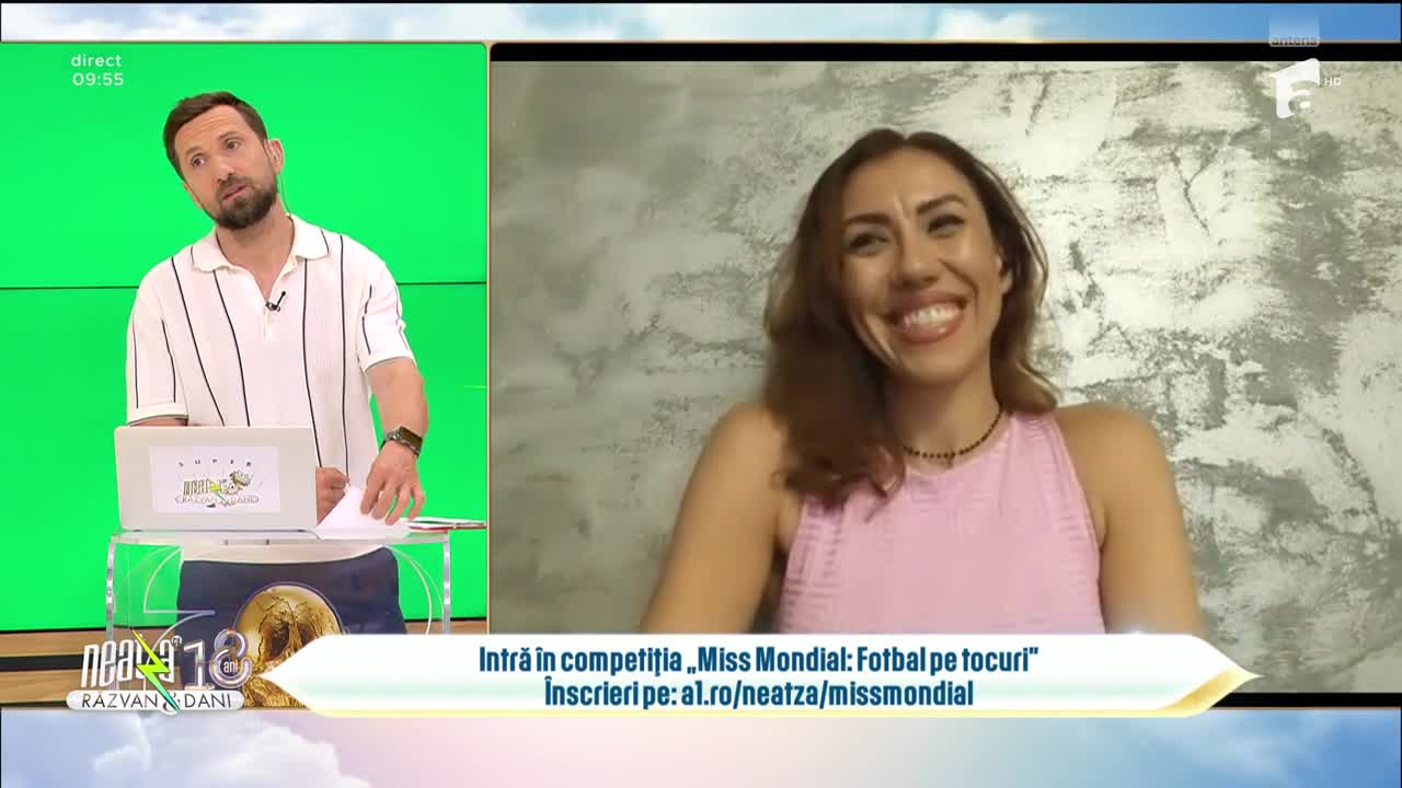 Super Neatza. Competiția &bdquo;Miss Mondial: Fotbal pe tocuri&rdquo;: Andreea Dediu, candidata zilei