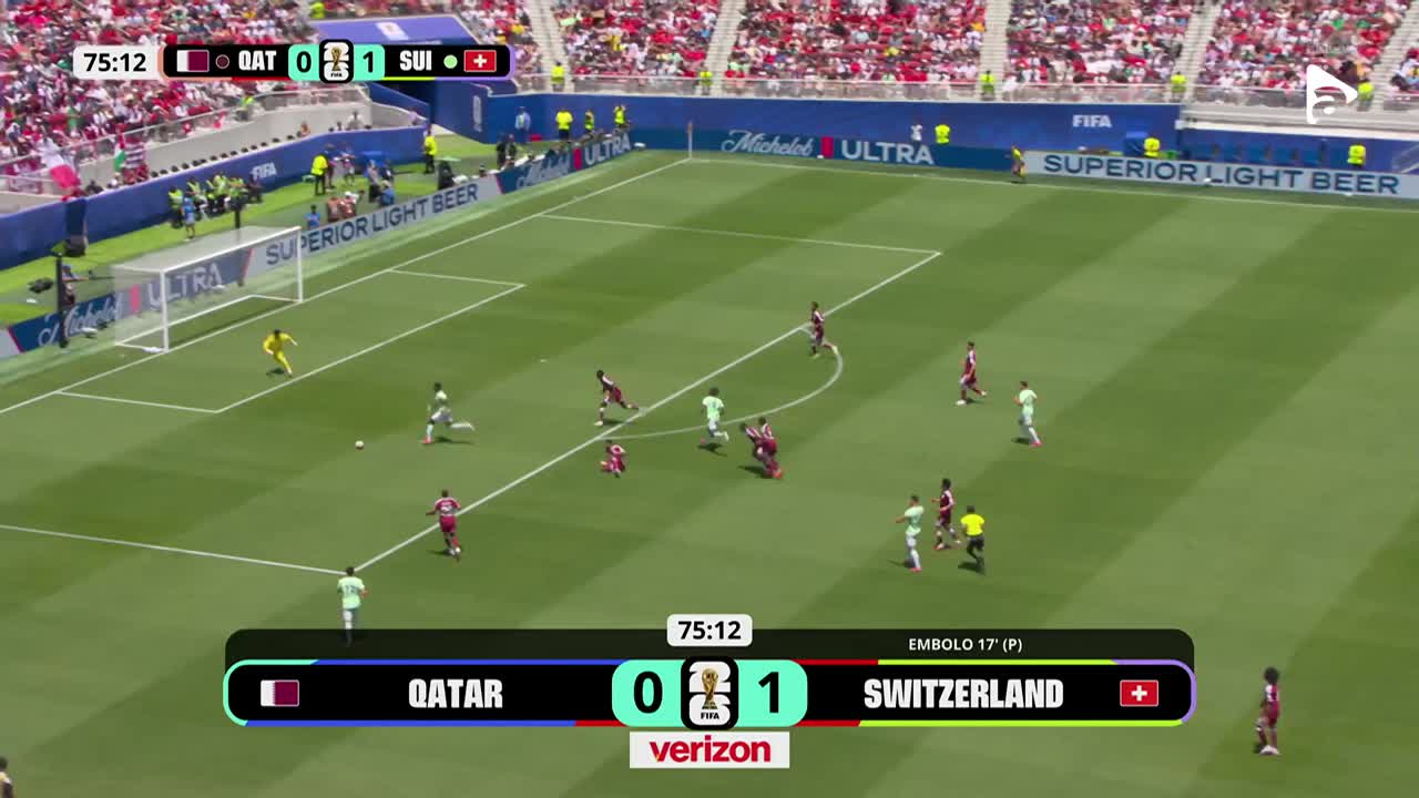 Breel Embolo trimite mingea puțin pe lângă poartă | Qatar - Elveția