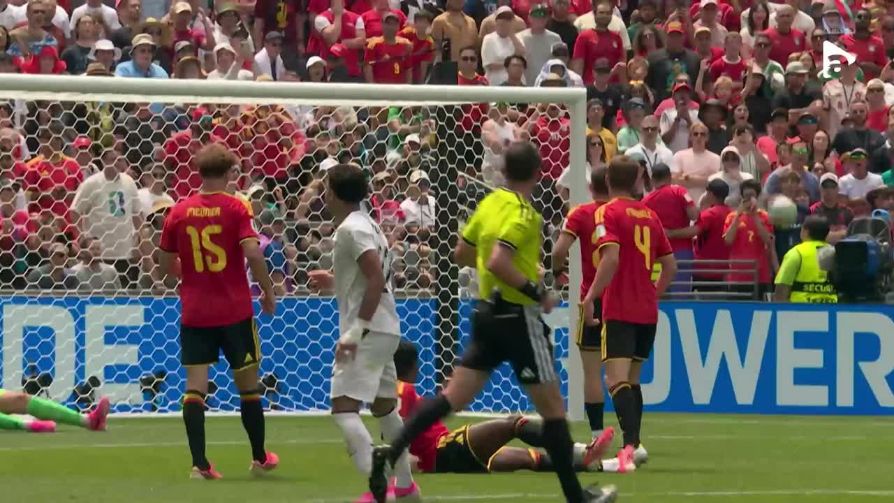 Omar Marmoush, șut pe poartă deviat de apărarea adversă | Belgia - Egipt