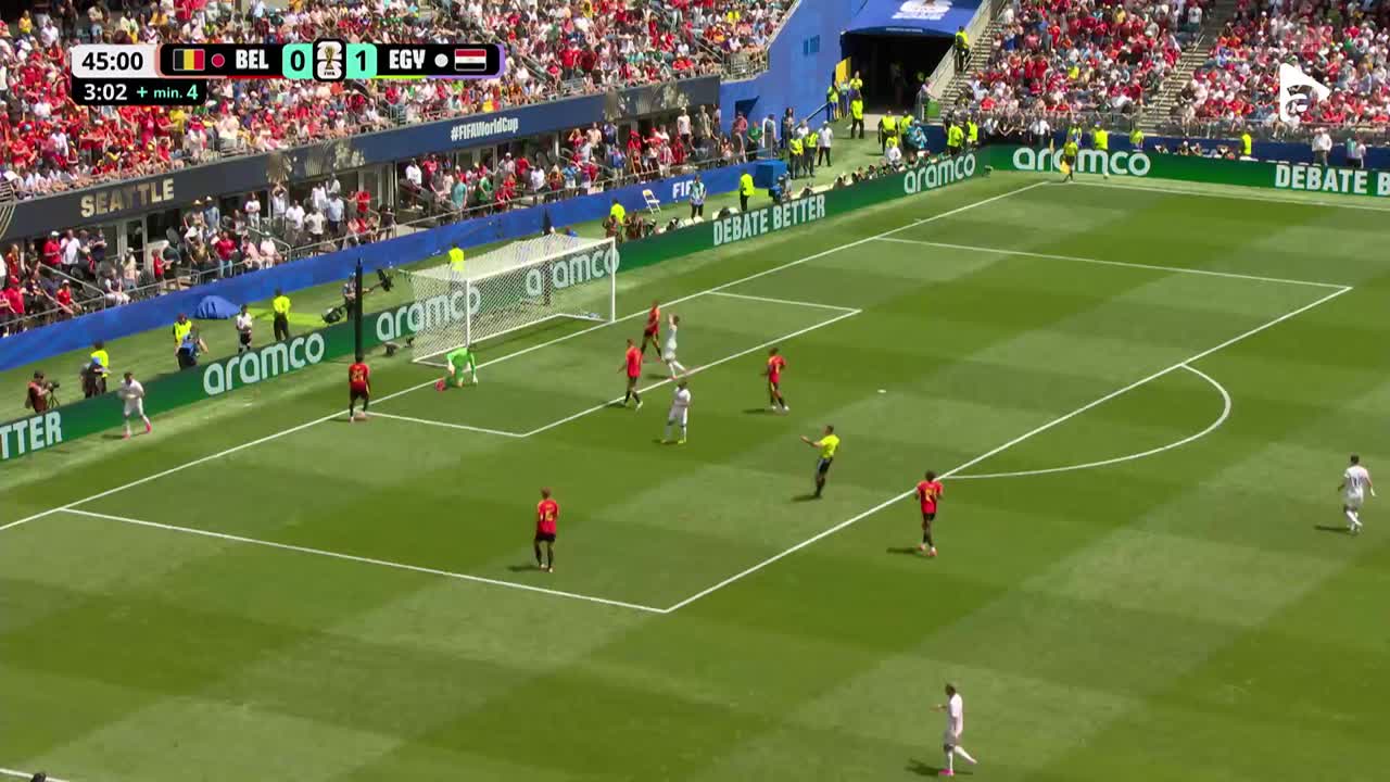 Omar Marmoush, șansă de gol! Thibaut Courtois salvează poarta | Belgia - Egipt