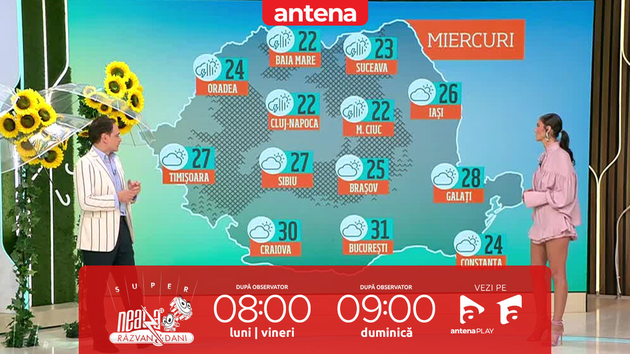 Super Neatza. Prognoza meteo cu Ramona Olaru: Cer variabil, cu &icirc;nnorări și precipitații la munte