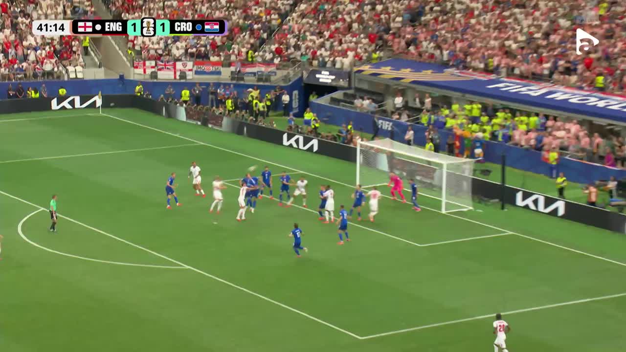 Harry Kane înscrie după pasa excelentă a lui Declan Rice | Anglia - Croația