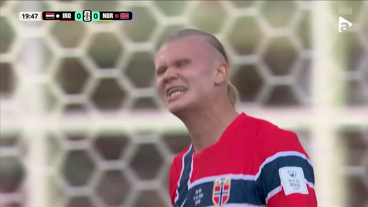 Haaland a trimis pe lângă poartă | Irak - Norvegia
