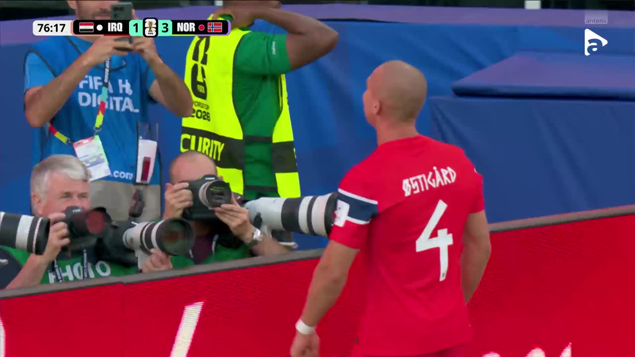 Ostigard înscrie cu o lovitură de cap după un corner | Irak - Norvegia