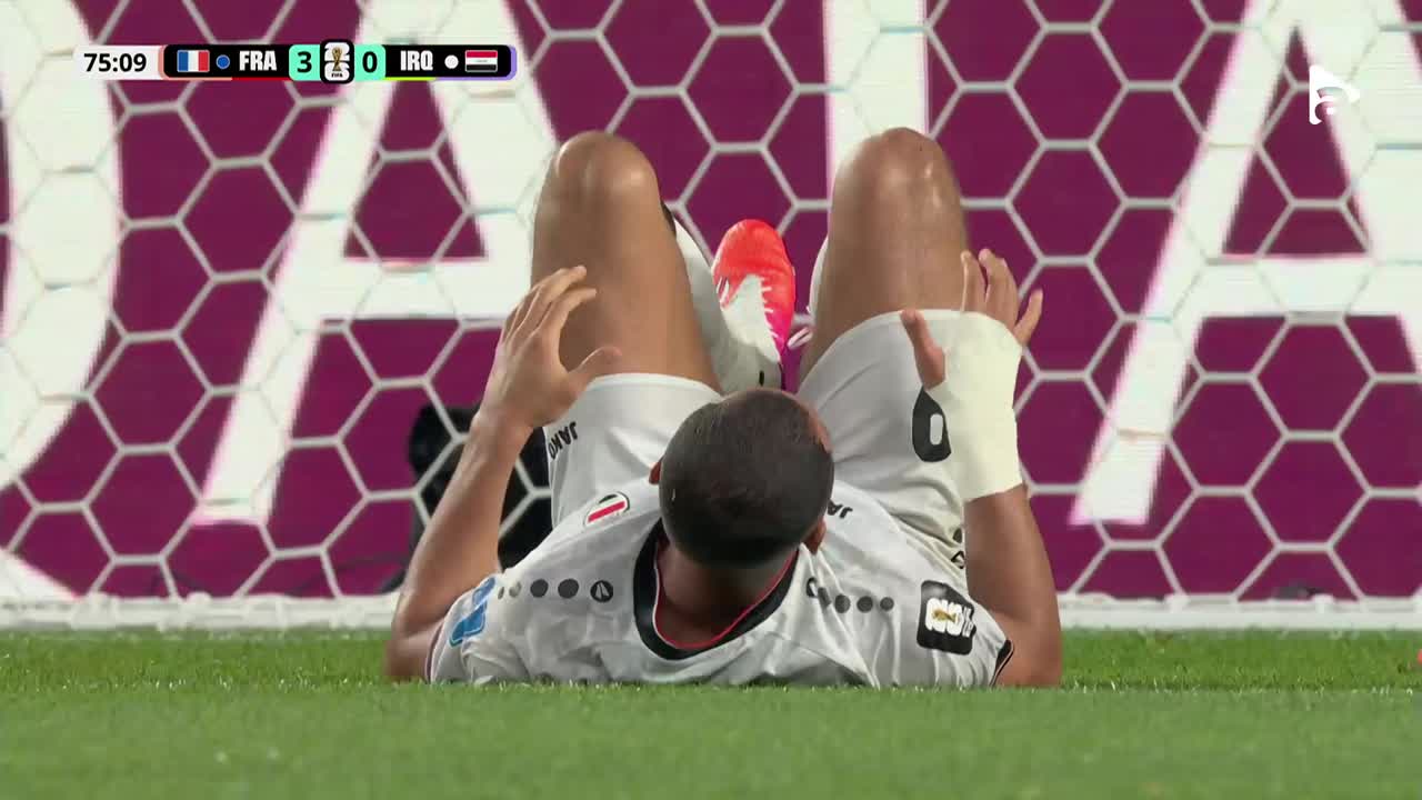 Ali Al-Hamadi aproape de gol! Finalizare din alunecare, însă pe lângă poarta lui Mike Maignan | Franța - Irak