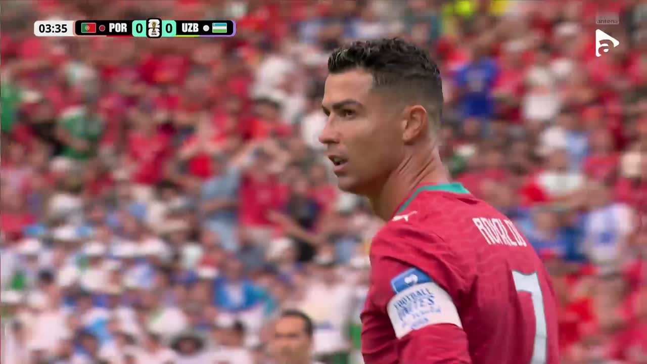 Cristiano Ronaldo, aproape de gol, dar nu reușește finalizarea | Portugalia - Uzbekistan