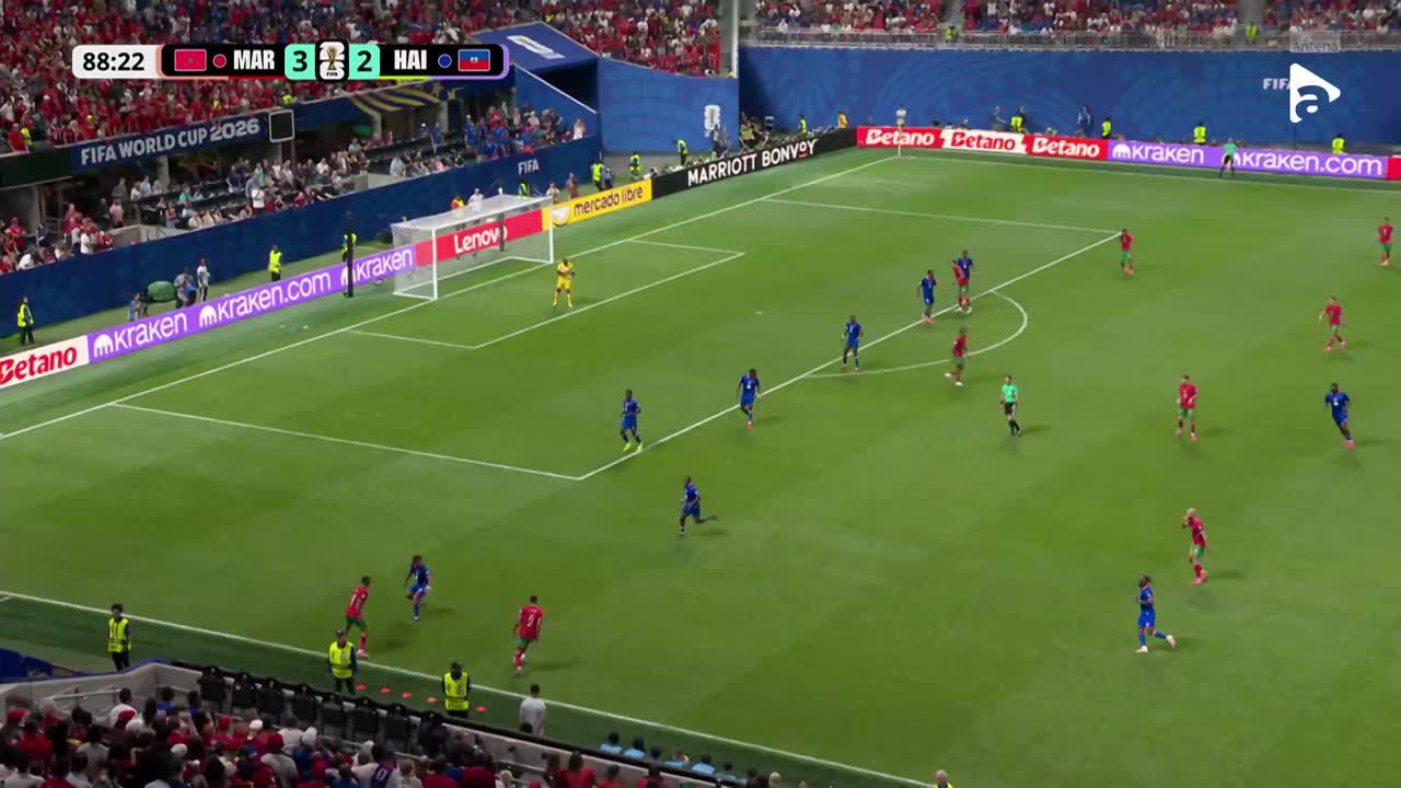 Gessime Yassine profită de eroarea defensivei și înscrie cu poarta goală | Maroc - Haiti