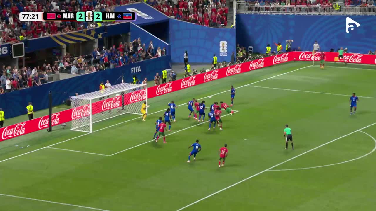 Gol Rahimi! După corner, atacantul recuperează și marchează cu un șut puternic | Maroc - Haiti