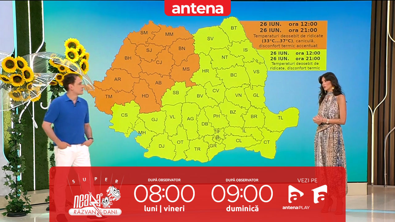 Super Neatza. Prognoza meteo cu Ramona Olaru: Maxime de p&acirc;nă la 37 de grade!