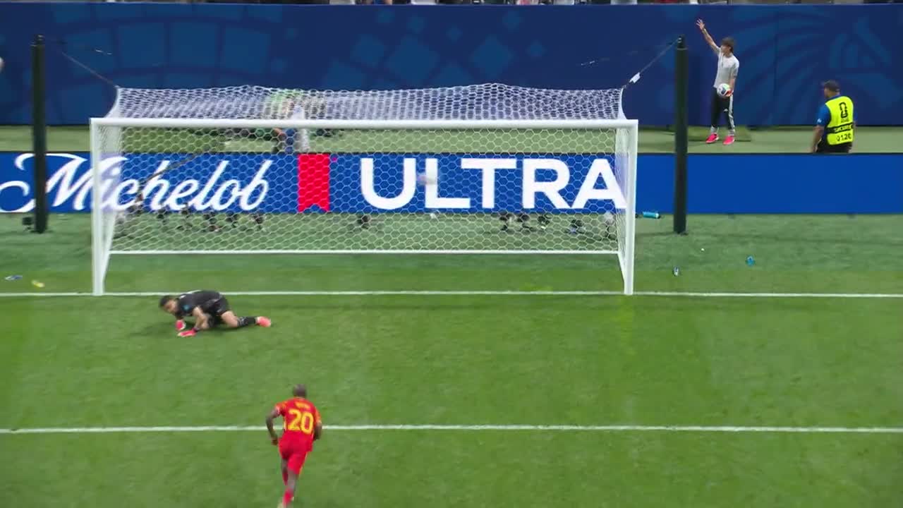Yoane Wissa transformă lovitura de la 11 metri, după faultul lui Abdukodir Khusanov &icirc;n careu | RD Congo - Uzbekistan