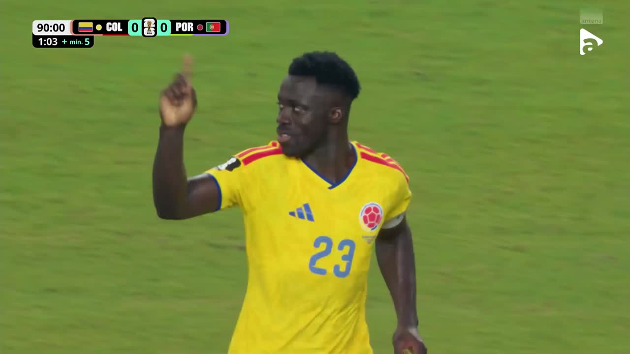 Davinson Sánchez trimite mingea în plasă, dar reușita este anulată | Columbia - Portugalia