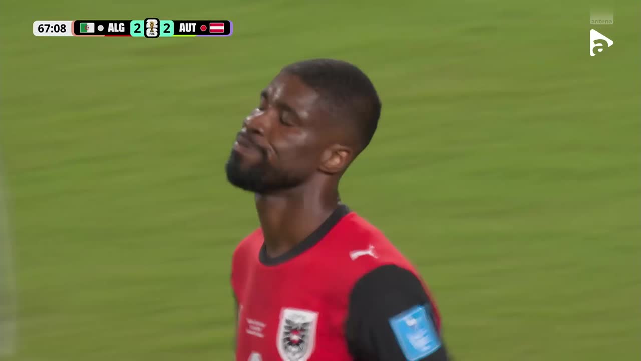 Kevin Danso are o șansă bună de a înscrie, dar nu reușește să finalizeze faza | Algeria - Austria