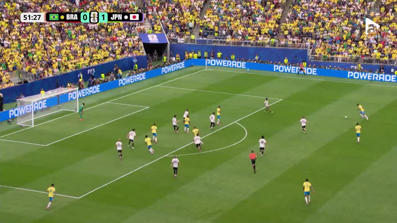Șansă Brazilia! Suzuki respinge lovitura de cap a lui Guimaraes | Brazilia - Japonia