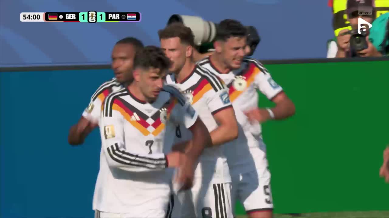 GOL Germania! Kai Havertz egalează cu o lovitură de cap | Germania - Paraguay