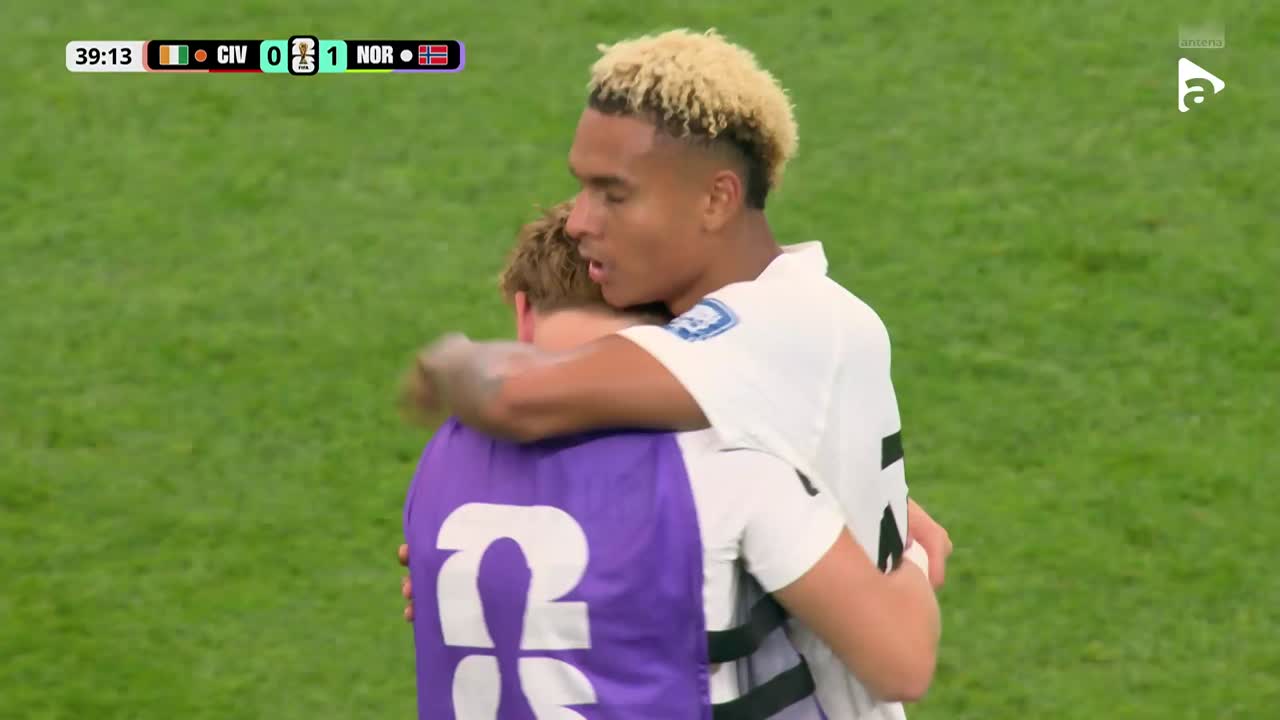 GOL Norvegia! Antonio Nusa deschide scorul cu un șut superb | Coasta de Fildeș - Norvegia