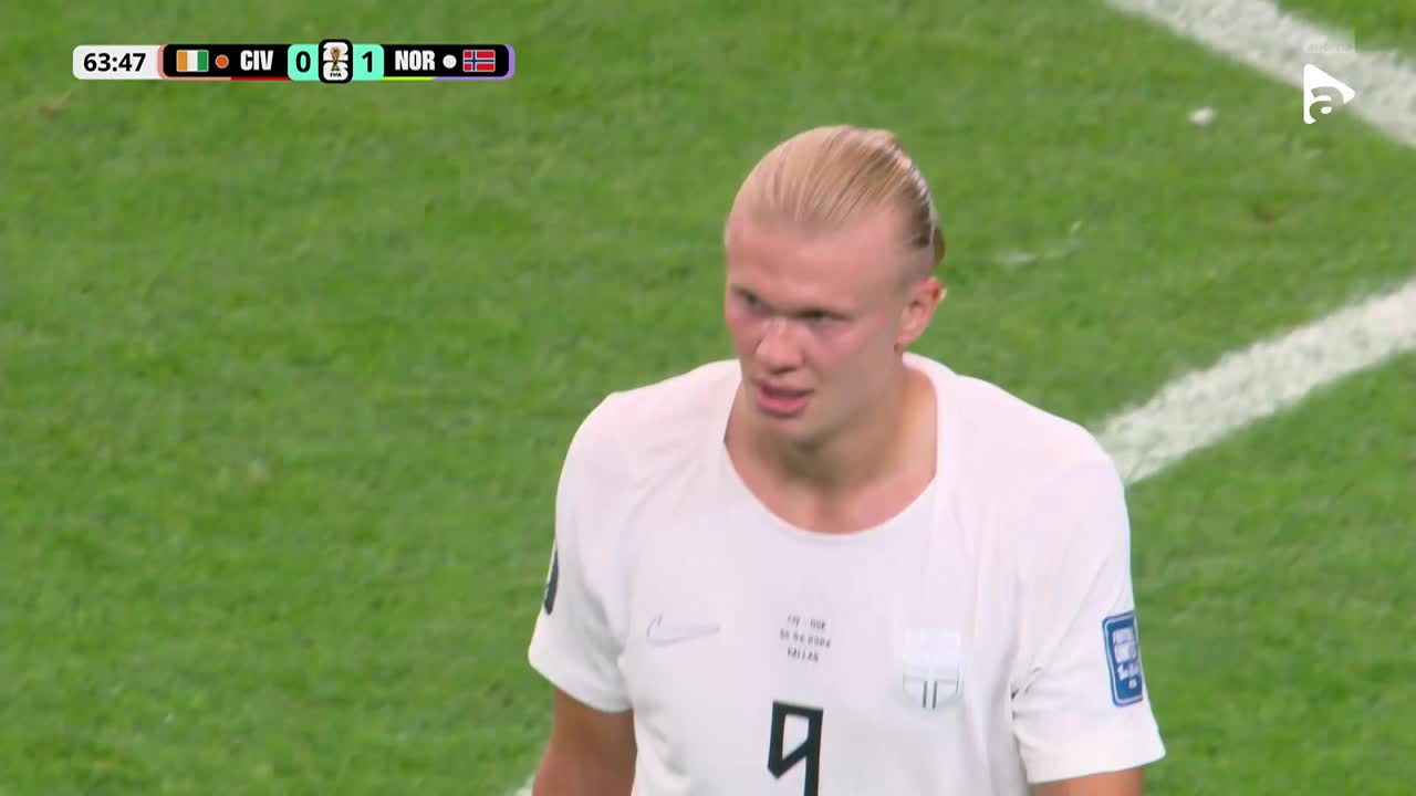 Haaland salvează Norvegia de pe linia porții | Coasta de Fildeș - Norvegia