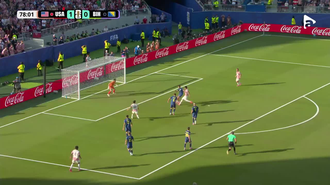 Reușita lui Pulisic a fost anulată pentru ofsaid | SUA - Bosnia