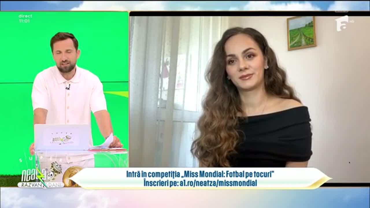 Super Neatza. Competiția "Miss Mondial: Fotbal pe tocuri". Cătălina MIndininca, candidata zilei
