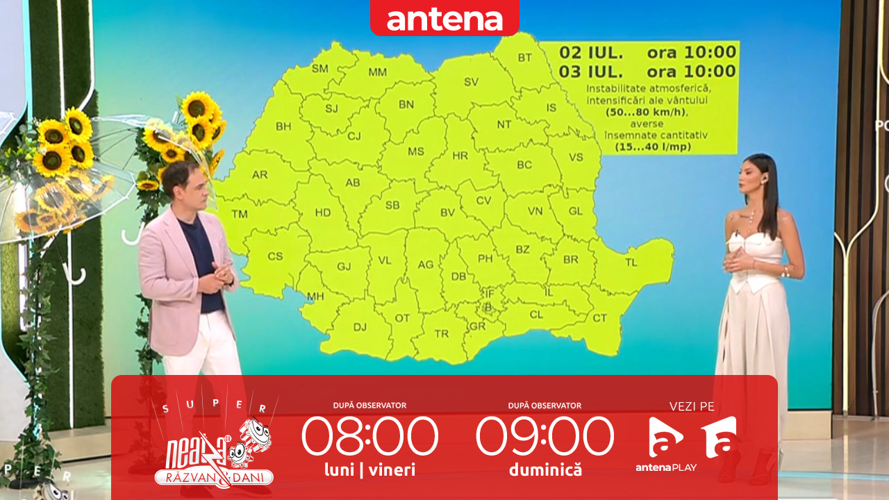 Super Neatza. Prognoza meteo cu Ramona Olaru: Ploi şi intensificări ale v&acirc;ntului &icirc;n toată țara