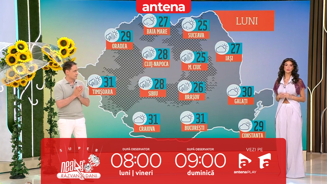 Super Neatza. Prognoza meteo cu Ramona Olaru: Vreme caldă, dar uşor instabilă