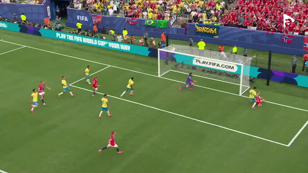 Erling Haaland, la un pas de dublă! Atacantul nu reușește să împingă mingea în plasă | Brazilia - Norvegia