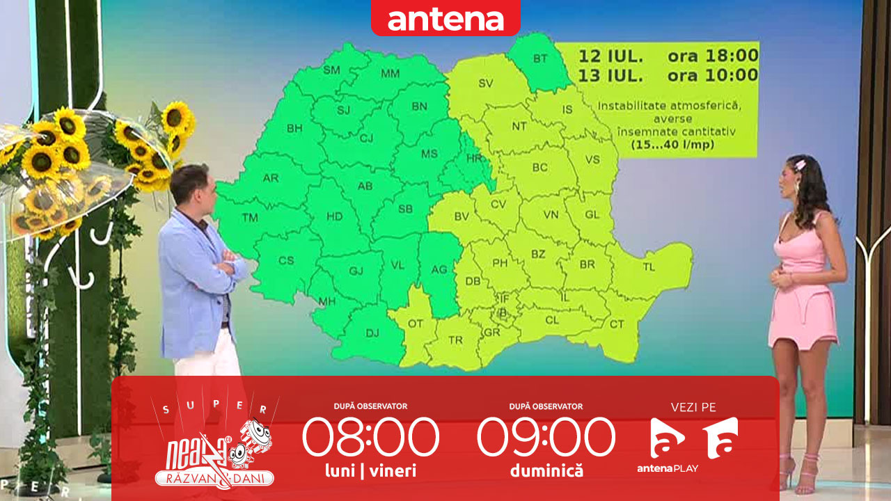 Super Neatza. Prognoza meteo cu Ramona Olaru: Maximele termice se vor &icirc;ncadra &icirc;ntre 19 şi 30 de grade