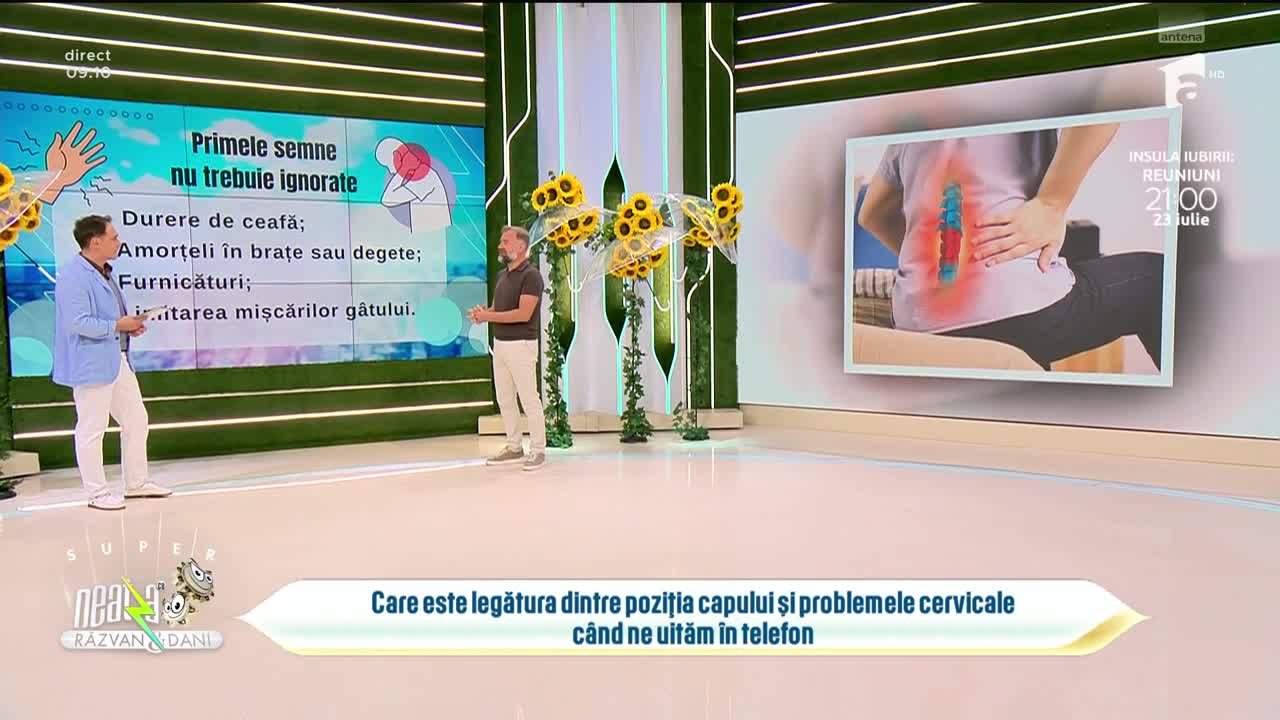 Super Neatza. Legătura dintre poziția capului și problemele cervicale c&acirc;nd ne uităm &icirc;n telefon