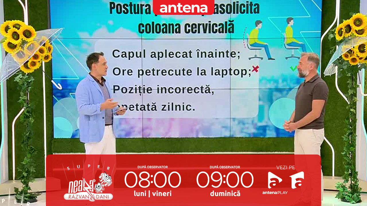 Super Neatza. Legătura dintre poziția capului și problemele cervicale c&acirc;nd ne uităm &icirc;n telefon
