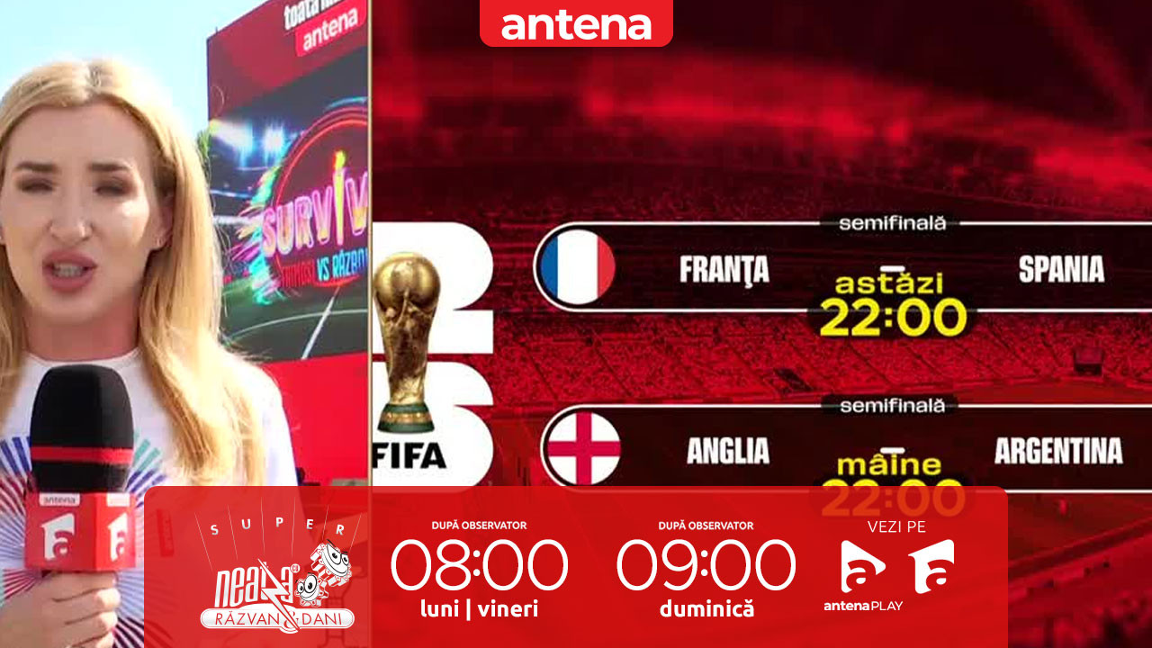 Super Neatza. Piața Antena World Cup, locul de &icirc;nt&acirc;lnire al suporterilor pentru semifinalele Campionatului Mondial