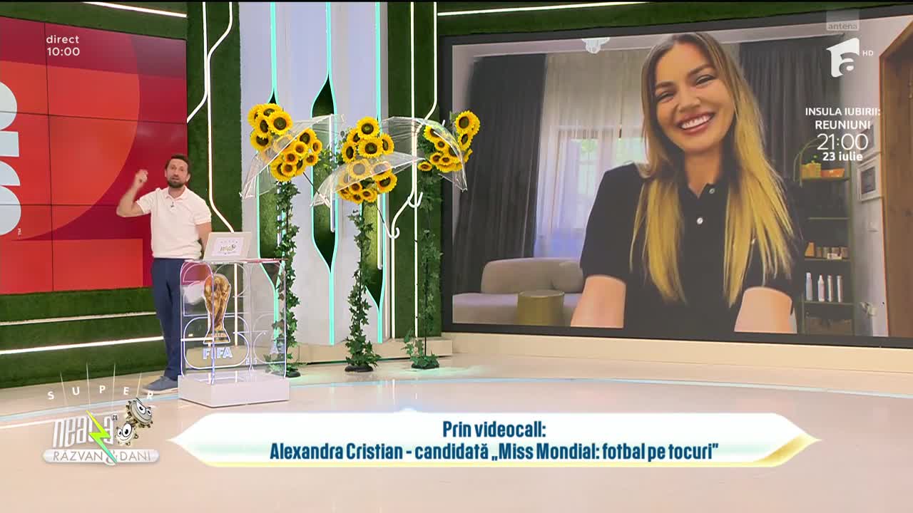 Super Neatza. Competiția "Miss Mondial: Fotbal pe tocuri". Alexandra Cristian, candidata zilei