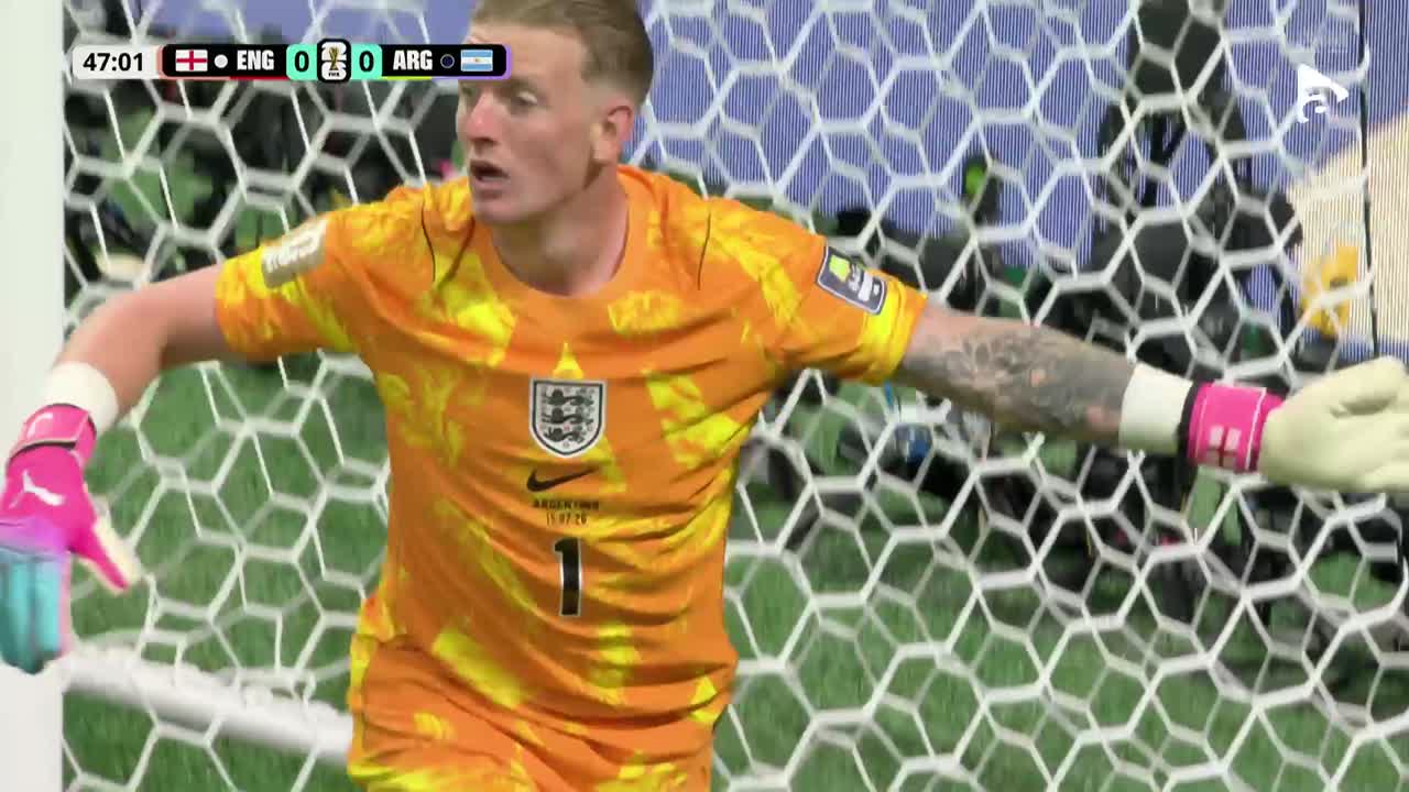 Pickford intervine excelent la șutul lui Alvarez | Anglia - Argentina