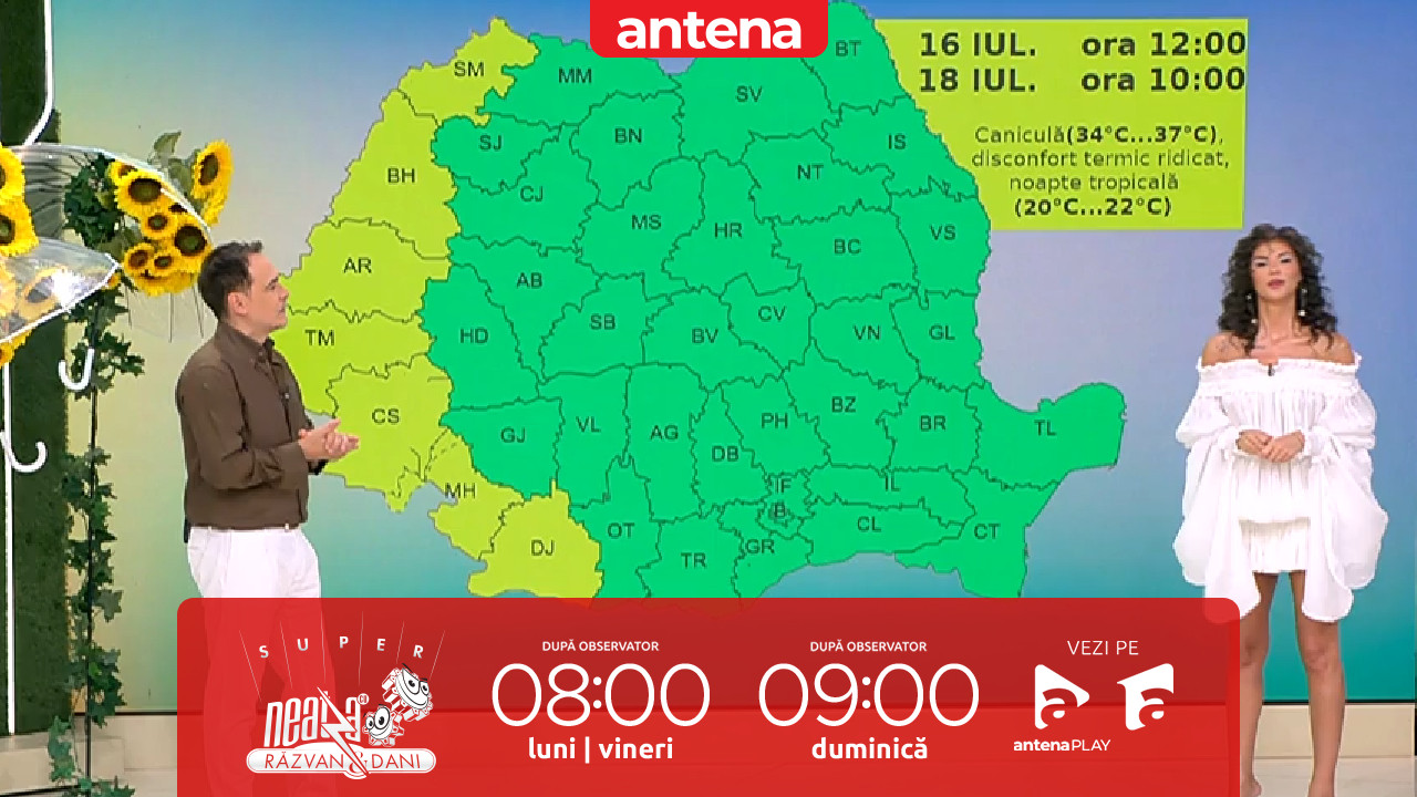 Super Neatza. Prognoza meteo cu Ramona Olaru: Vreme călduroasă cu episoade de instabilitate termică